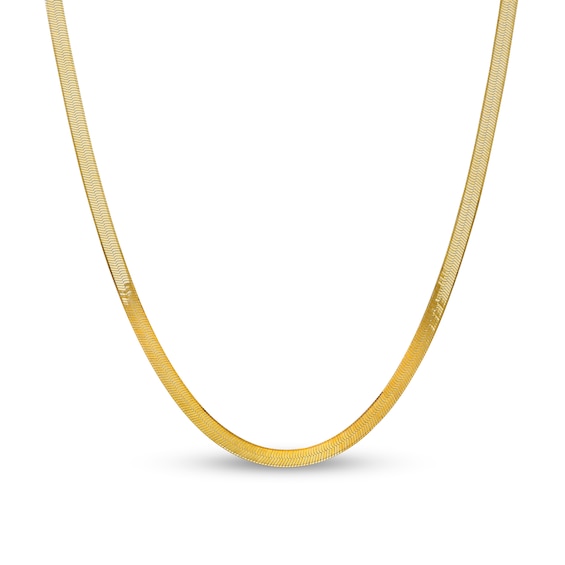 5.0mm Herringbone Chain Necklace in Solid 14K Gold
