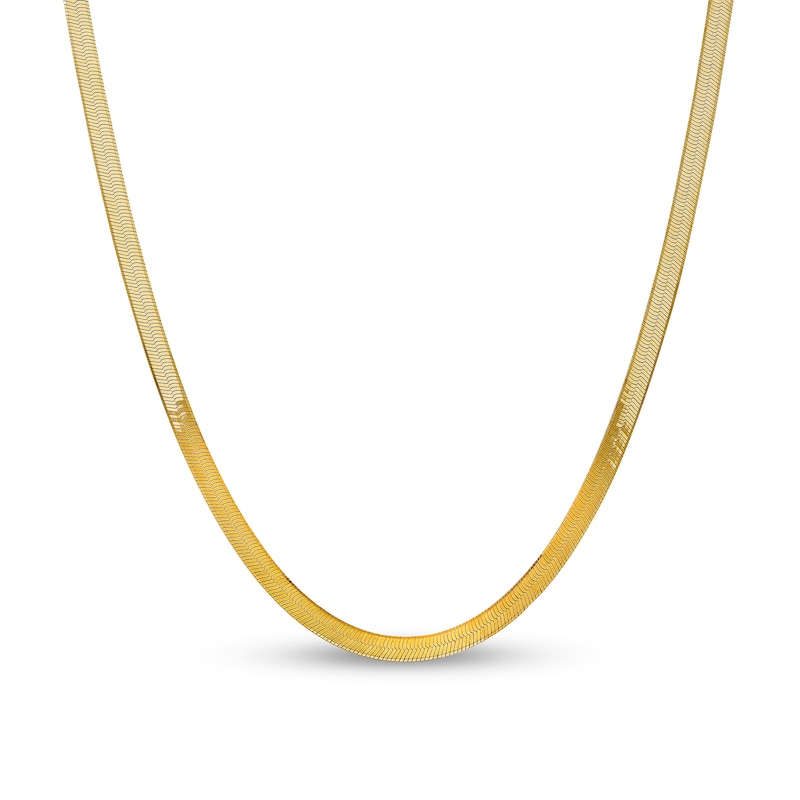 5.0mm Herringbone Chain Necklace in Solid 14K Gold