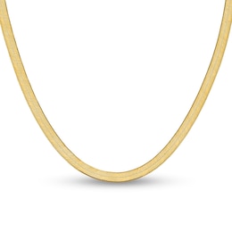 6.5mm Herringbone Chain Necklace in Solid 14K Gold - 20"
