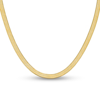 6.5mm Herringbone Chain Necklace in Solid 14K Gold - 20"