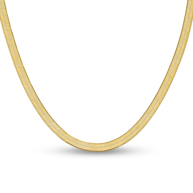 6.5mm Herringbone Chain Necklace in Solid 14K Gold - 20"|Peoples Jewellers