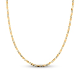 3.8mm Diamond-Cut Solid Valentino Chain Necklace in 14K Tri-Tone Gold - 18&quot;