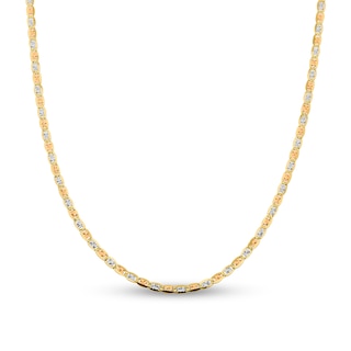 3.8mm Diamond-Cut Valentino Chain Necklace in Solid 14K Tri-Tone Gold - 18"