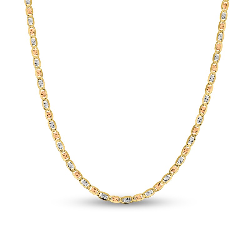 4.65mm Diamond-Cut Solid Valentino Chain Necklace in 14K Tri-Tone Gold - 24"