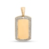 Thumbnail Image 0 of Men's 0.75 CT. T.W. Baguette Diamond Edge Dog Tag Necklace Charm in 10K Gold