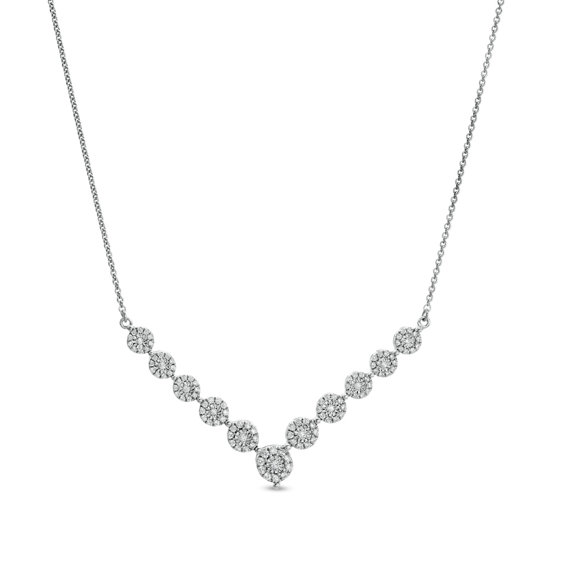 0.50 CT. T.W. Diamond Chevron Necklace in 10K Gold|Peoples Jewellers