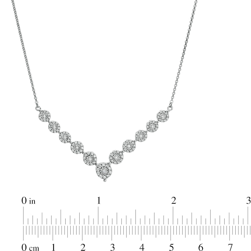 0.50 CT. T.W. Diamond Chevron Necklace in 10K White Gold