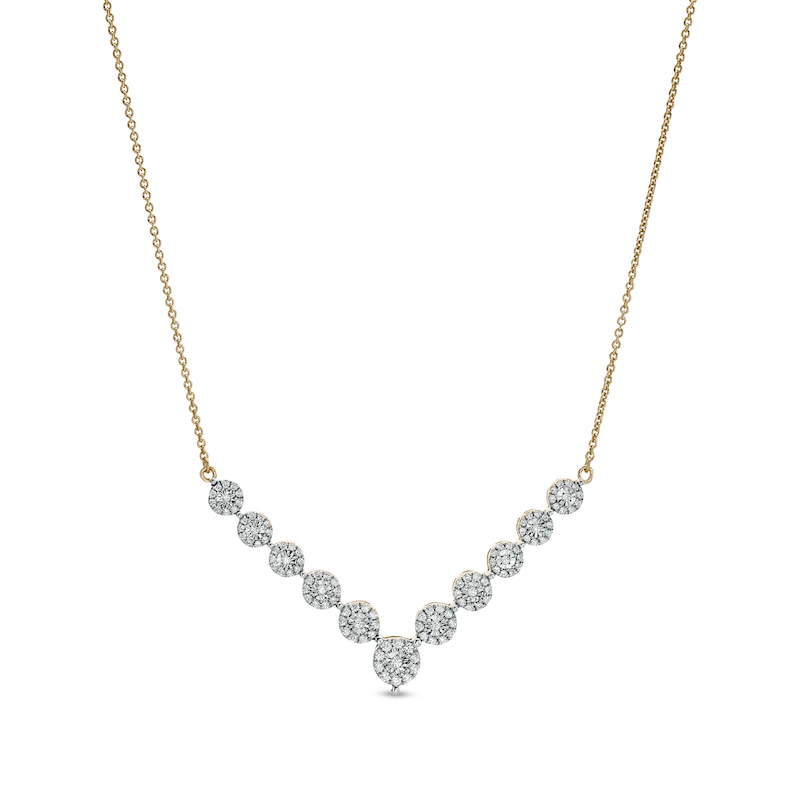 0.50 CT. T.W. Diamond Chevron Necklace in 10K Gold