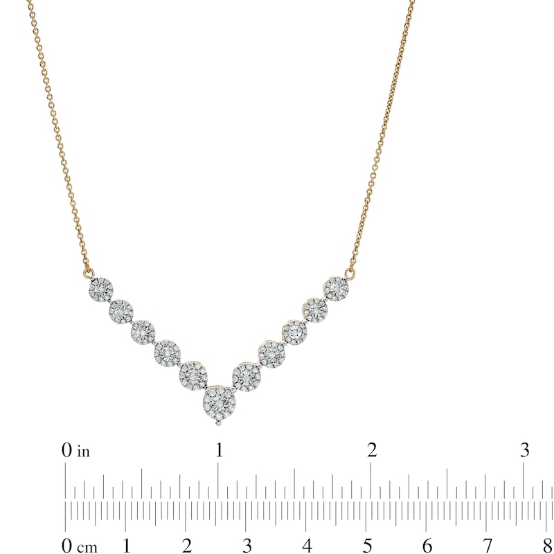 0.50 CT. T.W. Diamond Chevron Necklace in 10K Gold