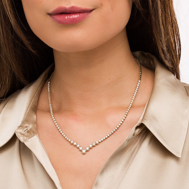 3.00 CT. T.W. Diamond Riviera Necklace in 10K Gold