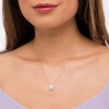 Thumbnail Image 2 of 0.50 CT. T.W. Composite Pear-Shaped Diamond Frame Sunburst Pendant in 10K Gold
