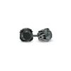 Thumbnail Image 1 of Vera Wang Men 0.95 CT. T.W. Black Diamond Solitaire Stud Earrings in Sterling Silver with Black Ruthenium