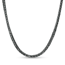 Vera Wang Men Spinel Necklace in Sterling Silver with Black Ruthenium- 22&quot;