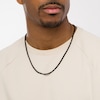 Vera Wang Men Spinel Necklace in Sterling Silver with Black Ruthenium- 22"