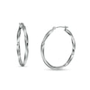 Thumbnail Image 1 of 30.0mm Twist Tube Hoop Earrings in 14K White Gold