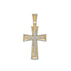 Thumbnail Image 1 of Men's 0.75 CT. T.W. Diamond Edge Cross Necklace Charm in 10K Gold