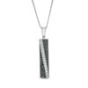 Men's 1.00 CT. T.W. Black Enhanced and White Diamond Rectangle Pendant in 10K White Gold