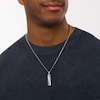 Men's 1.00 CT. T.W. Black Enhanced and White Diamond Rectangle Pendant in 10K White Gold