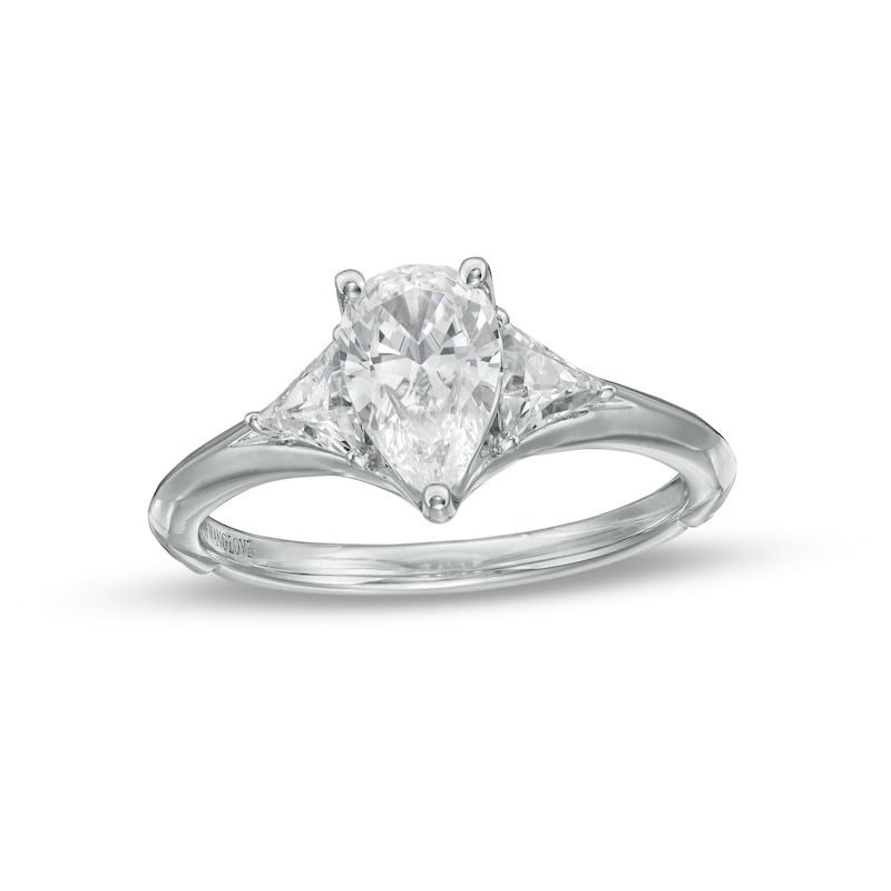 Vera Wang Love Collection Limited Edition 1.31 CT. T.W. Certified Pear-Shaped Diamond Ring in 14K White Gold (I/SI2)