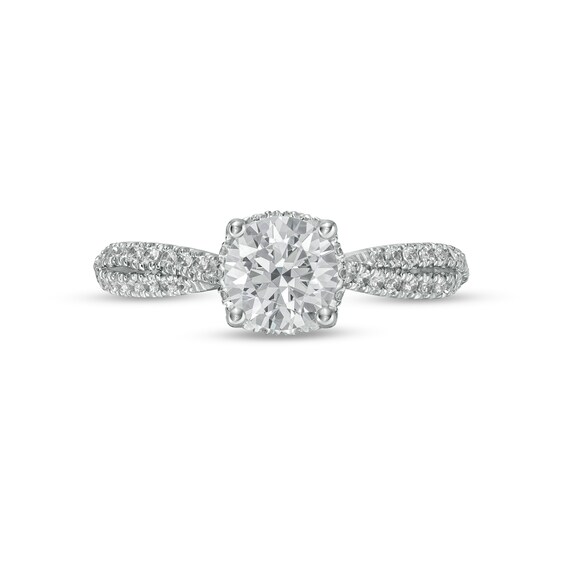 Vera Wang Love Collection Limited Edition 1.29 CT. T.W. Certified Diamond Split Shank Ring in 14K White Gold (I/SI2)