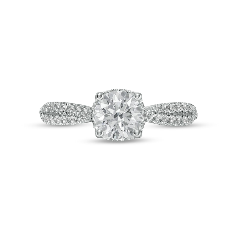 Vera Wang Love Collection Limited Edition 1.29 CT. T.W. Certified Diamond Split Shank Ring in 14K White Gold (I/SI2)