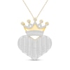 Thumbnail Image 1 of 1.23 CT. T.W. Diamond Crown Heart Pendant in 10K Gold