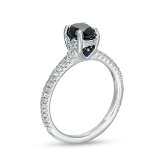Vera Wang Love Collection Limited Edition 1.29 CT. T.W. Black Enhanced and White Certified Diamond Ring in 14K White Gold