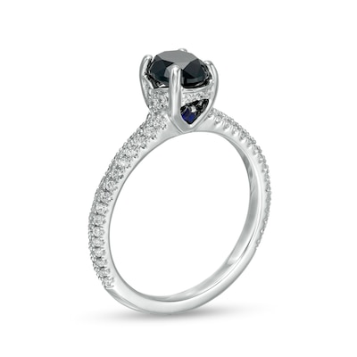 Vera Wang Love Collection Limited Edition 1.29 CT. T.W. Black Enhanced and White Certified Diamond Ring in 14K White Gold