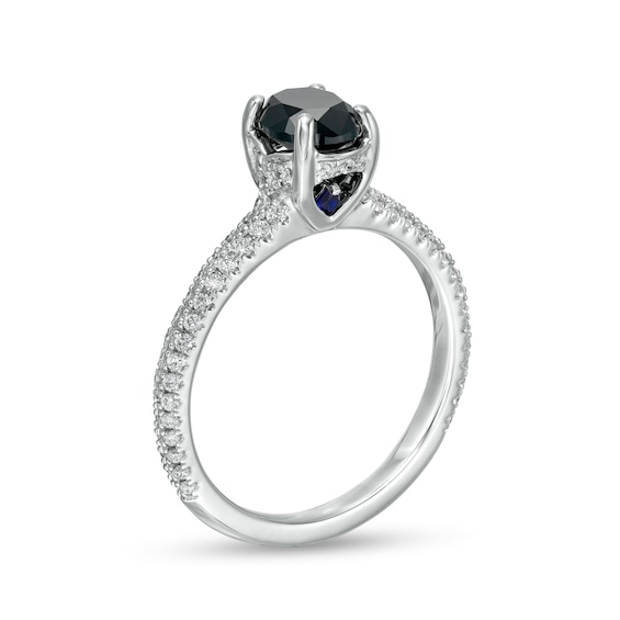 Vera Wang Love Collection Limited Edition 1.29 CT. T.W. Black Enhanced and White Certified Diamond Ring in 14K White Gold