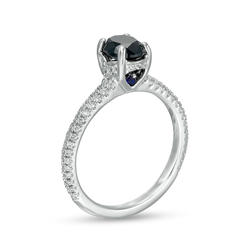Vera Wang Love Collection Limited Edition 1.29 CT. T.W. Black Enhanced and White Certified Diamond Ring in 14K White Gold