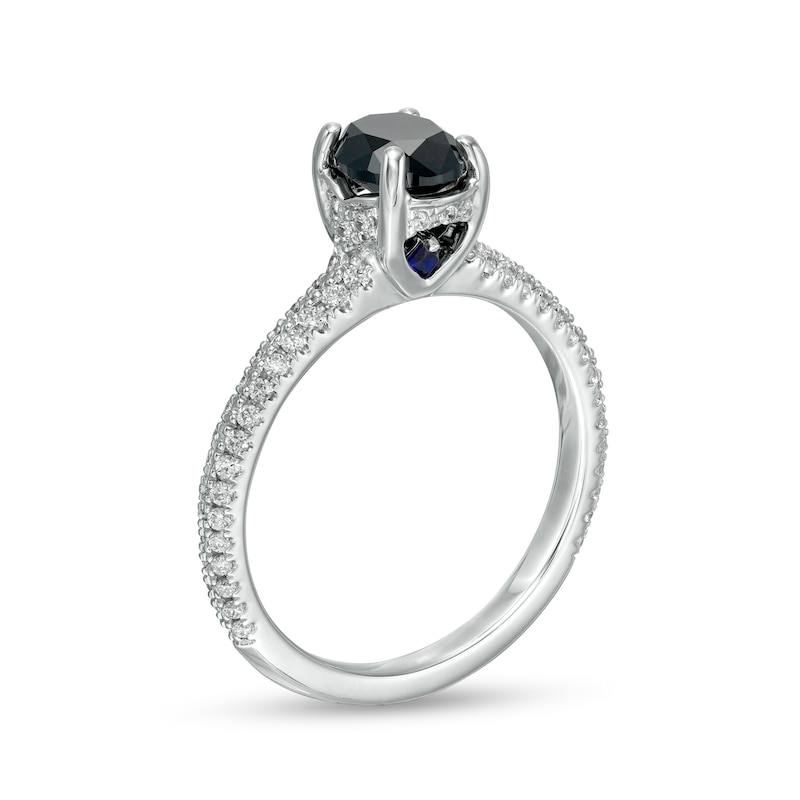 Vera Wang Love Collection Limited Edition 1.29 CT. T.W. Black Enhanced and White Diamond Ring in 14K White Gold