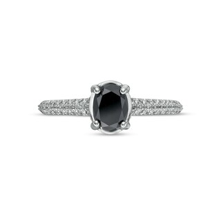Vera Wang Love Collection Limited Edition 1.29 CT. T.W. Black Enhanced and White Certified Diamond Ring in 14K White Gold