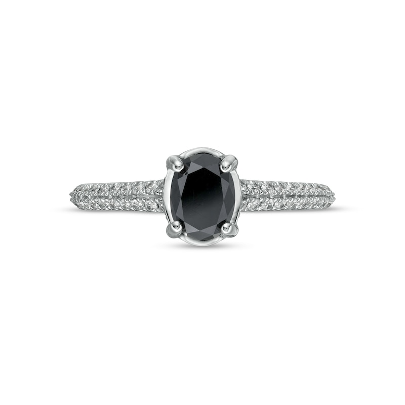 Vera Wang Love Collection Limited Edition 1.29 CT. T.W. Black Enhanced and White Diamond Ring in 14K White Gold