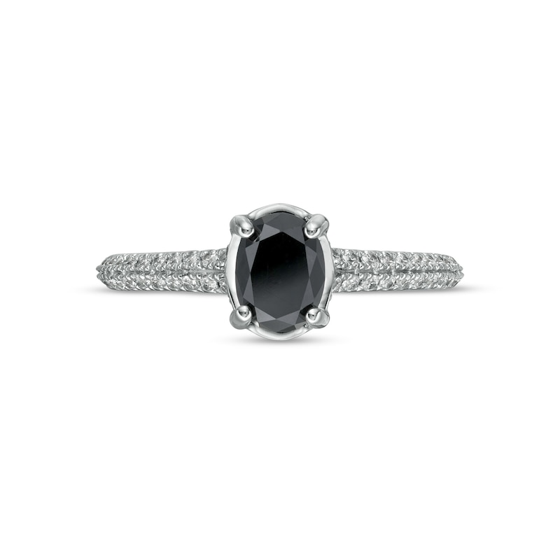 Vera Wang Love Collection Limited Edition 1.29 CT. T.W. Black Enhanced and White Certified Diamond Ring in 14K White Gold