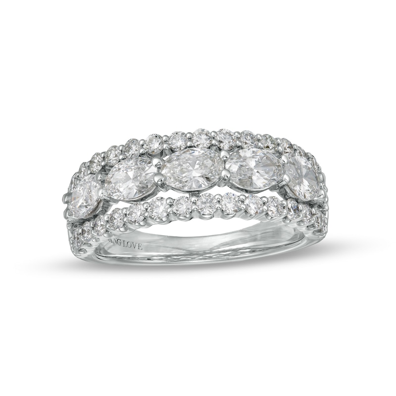 TRUE Lab-Created Diamonds by Vera Wang Love 1.95 CT. T.W. Triple-Row Anniversary Band in 14K White Gold