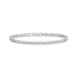 3.0mm Solid Mariner Chain Bracelet in 14K White Gold - 7&quot;