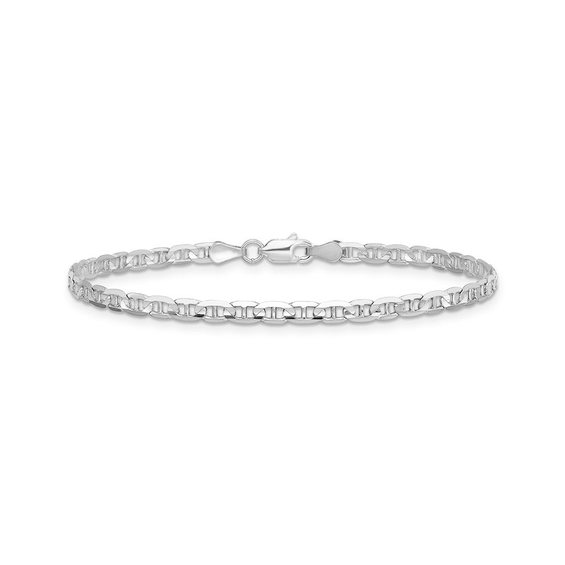 3.0mm Mariner Chain Bracelet in Solid 14K White Gold - 7"|Peoples Jewellers