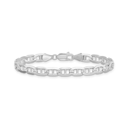 5.25mm Solid Mariner Chain Bracelet in 14K White Gold - 8&quot;