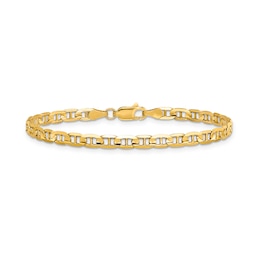 3.75mm Solid Mariner Chain Anklet in 14K Gold - 10&quot;