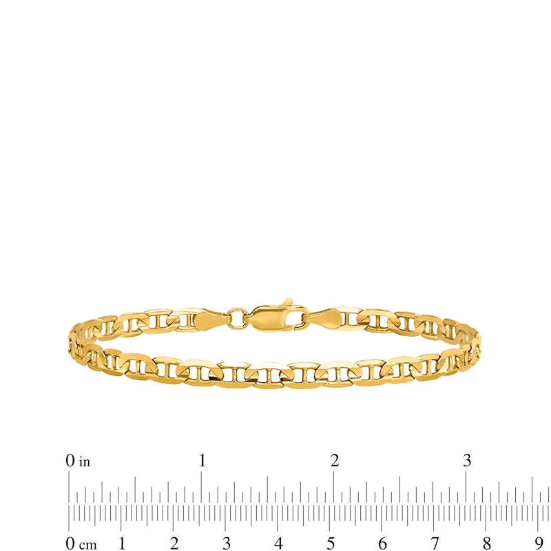 Main Image 2 of 3.75mm Mariner Chain Anklet in Solid 14K Gold - 10"