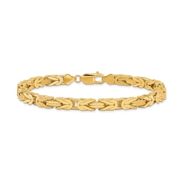 5.25mm Byzantine Chain Bracelet in Solid 14K Gold - 8"