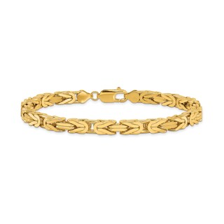 5.25mm Byzantine Chain Bracelet in Solid 14K Gold - 8"