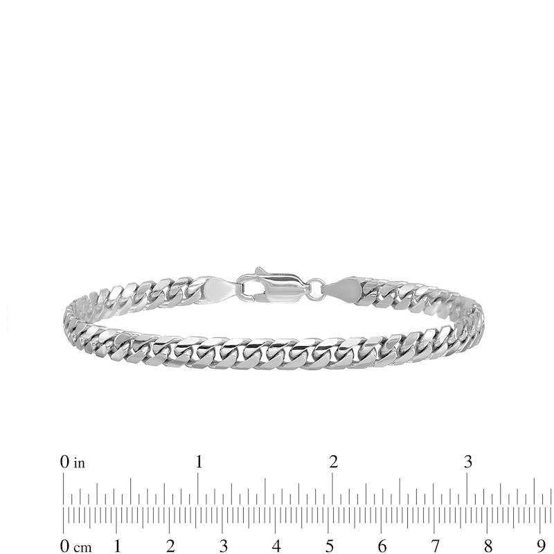 Main Image 2 of 4.3mm Cuban Curb Chain Bracelet in Solid 14K White Gold - 7"