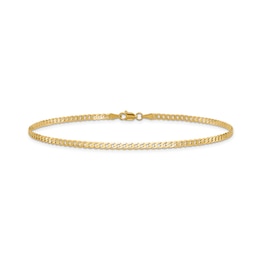 2.3mm Solid Curb Chain Anklet in 14K Gold - 10&quot;