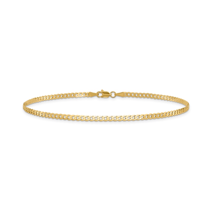 2.3mm Curb Chain Anklet in Solid 14K Gold - 10"|Peoples Jewellers