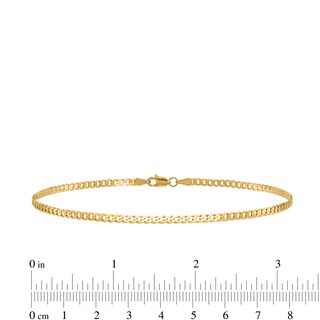 2.3mm Curb Chain Anklet in Solid 14K Gold - 10"