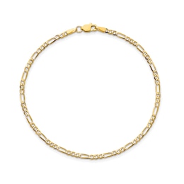 2.25mm Figaro Chain Anklet in Solid 14K Gold - 10"