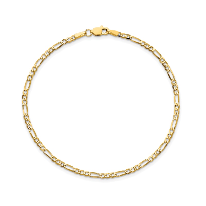 Main Image 1 of 2.25mm Figaro Chain Anklet in Solid 14K Gold - 10"