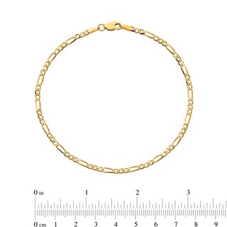 2.25mm Figaro Chain Anklet in Solid 14K Gold - 10"
