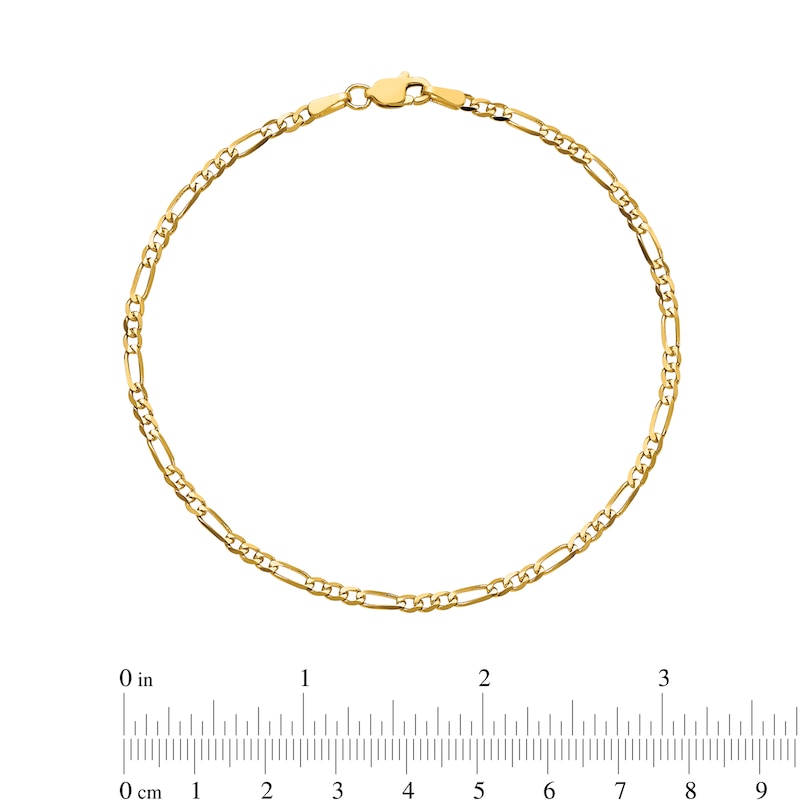 Main Image 2 of 2.25mm Figaro Chain Anklet in Solid 14K Gold - 10"